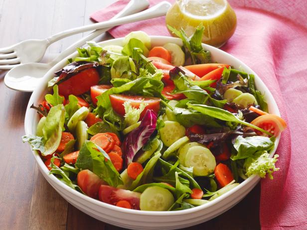 large bowl of fresh, green salad