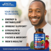 Multivitamin for Men - B-Complex | Whole Foods & Enzymes - Energy, Focus & Brain | Men's Health Complex - 46in1 Mens Multivitamin - Bioavailable & Gentle on Stomach - Made in USA - 90 Capsules, 1/Day